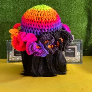 Hand made crochet hat (multi color)